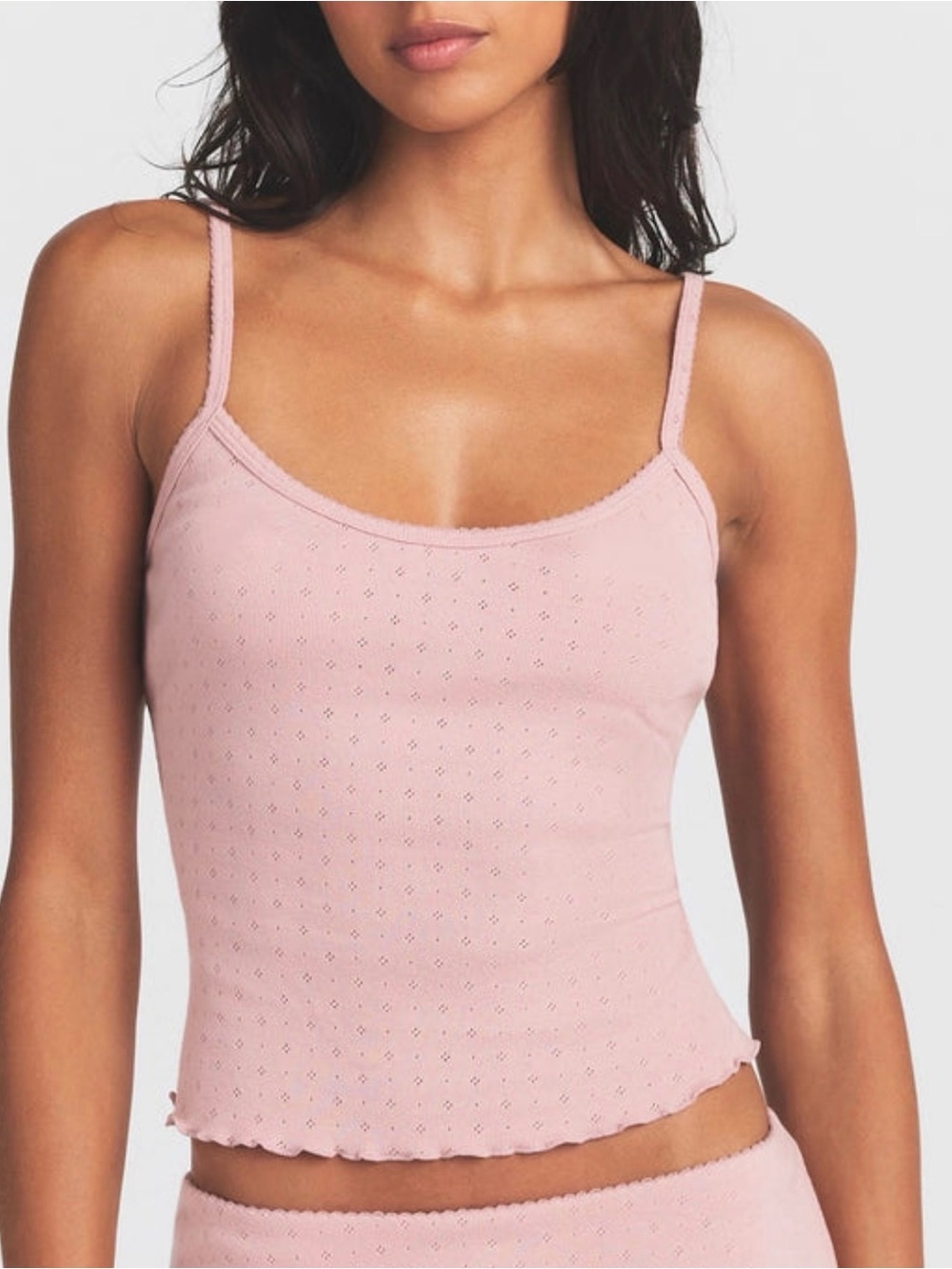 SKIMS Morganite heavy pointelle tank top